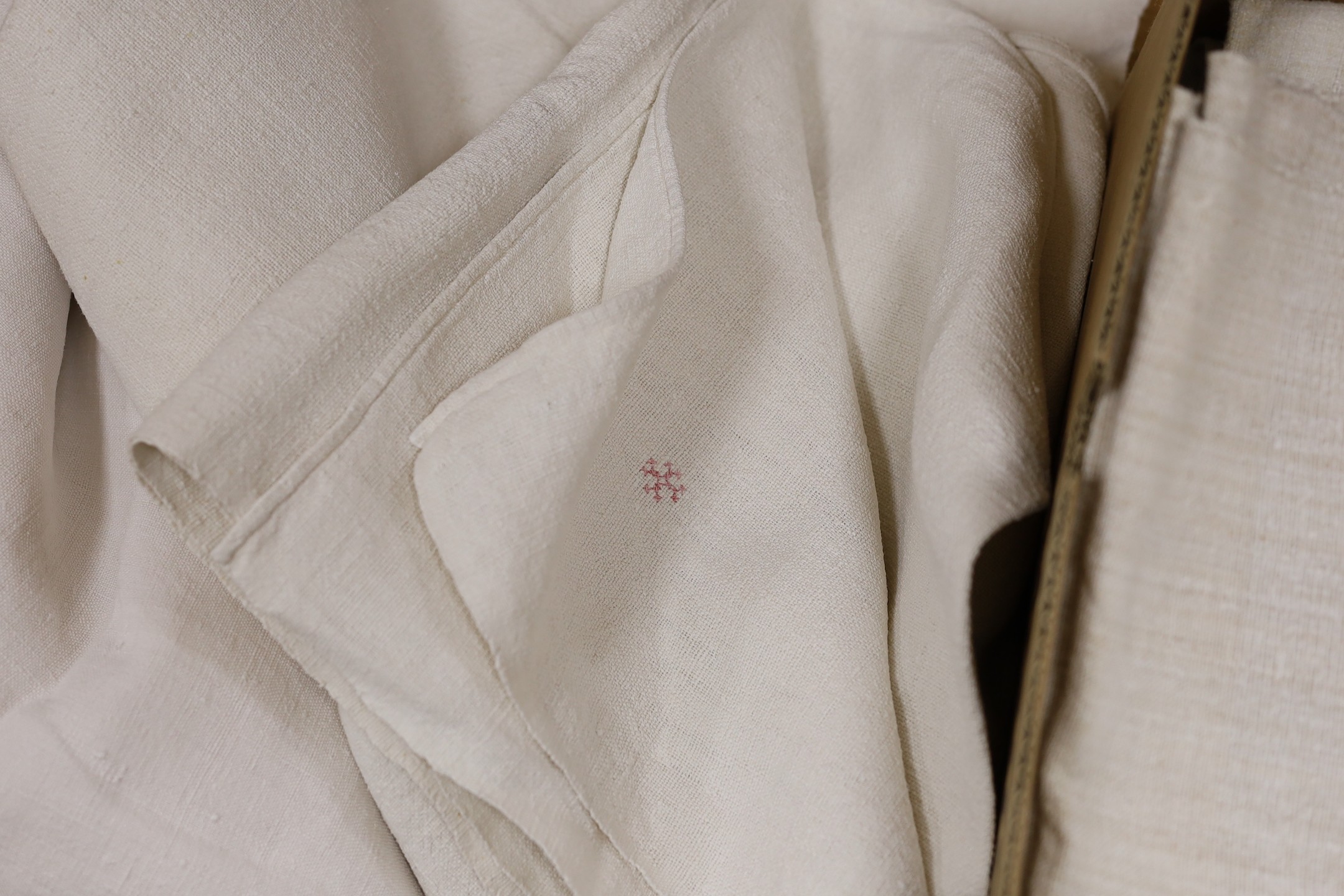 A quantity of coarse French Provincial sheets